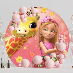 Fashionable Barbie Round Backdrop For Birthday Party Theme