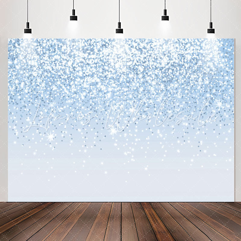 Lofaris Fashionable Blue Bokeh Glitter Birthday Backdrop