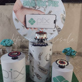 Lofaris Faz Um Pix Themed Round Dollar Happy Birthday Backdrop