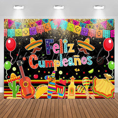Lofaris Feliz Cumpleanos Mexican Fiesta Birthday Backdrop