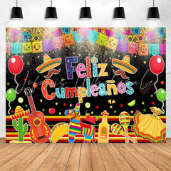 Lofaris Feliz Cumpleanos Mexican Fiesta Birthday Backdrop