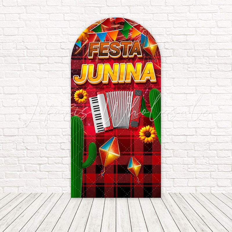 Festa Junina Dance Food Joy Arch Backdrop For Brazil Country Party