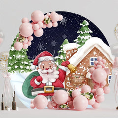 Festive Christmas Holiday Party Round Backdrop For Winter Celebration
