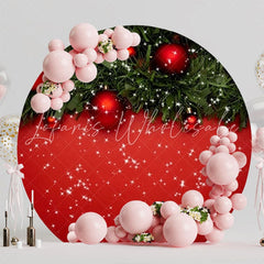 Festive Christmas Round Backdrop For Holiday Party Decoration