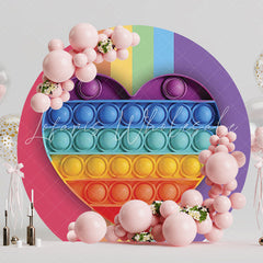 Fidget Toy Heart Fun Round Backdrop for Kids Celebration