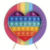 Fidget Toy Heart Fun Round Backdrop for Kids Celebration