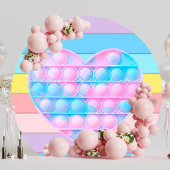 Fidget Toys Heart Candy Round Backdrop for Fun Party