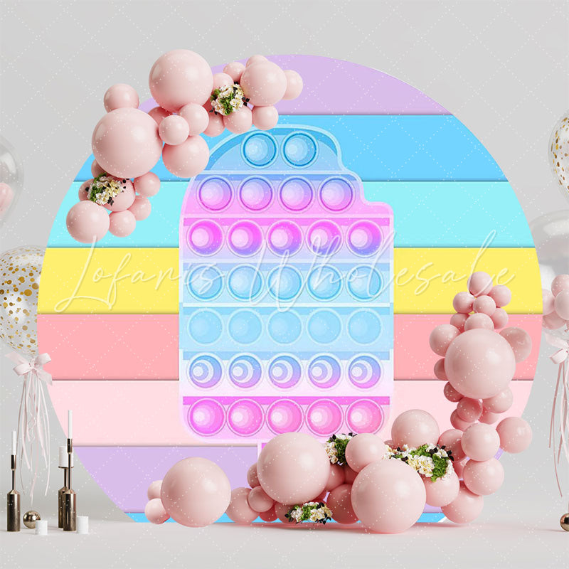 Fidget Toys Popsicle Candy Fun Round Backdrop for Party Theme