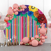 Lofaris Fiesta Floral Classical Round Happy Holiday Backdrop