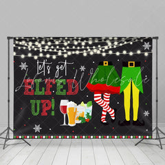 Lofaris Fiesta Lets Get Elfed Up Merry Christmas Backdrop