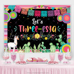 Lofaris Fiesta Lets Three Esta Colorful Birthday Backdrop