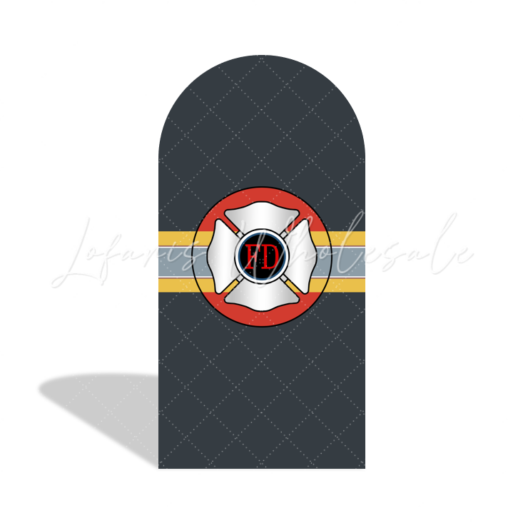 Fireman Firefighter Fire Truck Theme Arch Backdrop Wall Cloth Cover For Birthday Baby Shower Party