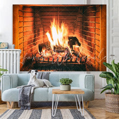 Lofaris Fireplace Backdrop Interior Vintage Family Photoshoot