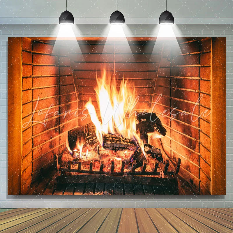 Lofaris Fireplace Backdrop Interior Vintage Family Photoshoot