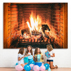 Lofaris Fireplace Backdrop Interior Vintage Family Photoshoot