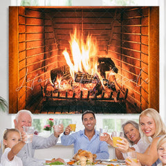 Lofaris Fireplace Backdrop Interior Vintage Family Photoshoot