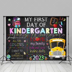 Lofaris First Day of Kindergarten Bus Photoshoot Backdrop Kids