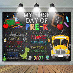Lofaris First Day of Pre-Kindergarten Photo Backdrop for Boys
