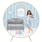 First Mothers Day Blue Sweet Round Backdrop for Special Event
