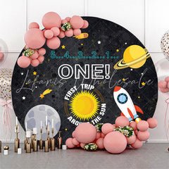 Lofaris First Trip About Sun Round 1st Birthday Backdrop