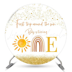 Lofaris First Trip Around Sun 1st Birthday Round Backdrop