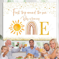 Lofaris First Trip Around The Sun Happy 1St Birthday Backdrop