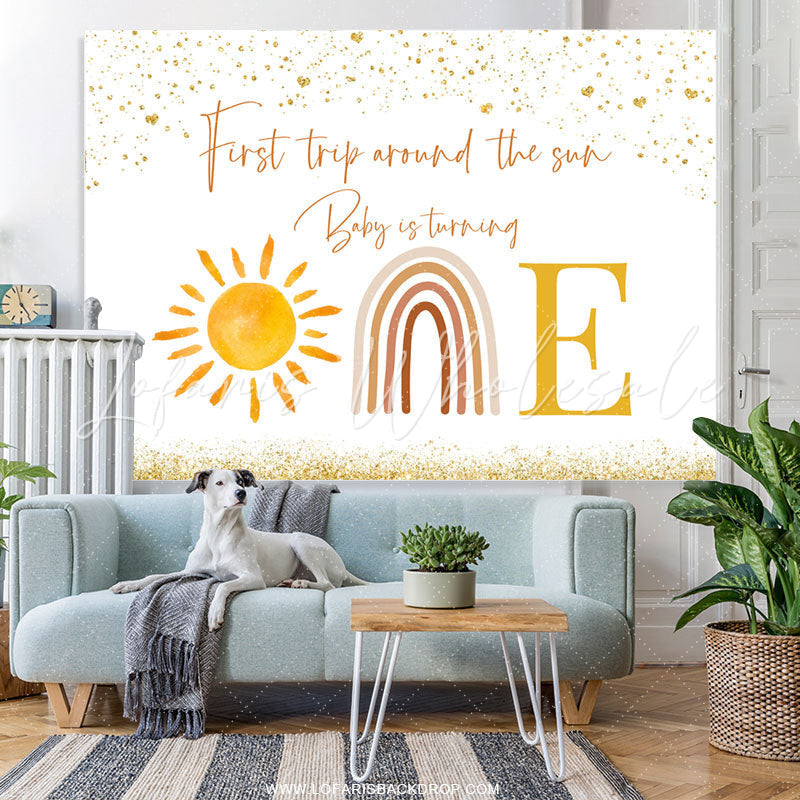 Lofaris First Trip Around The Sun Happy 1St Birthday Backdrop