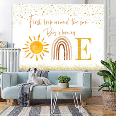 Lofaris First Trip Around The Sun Happy 1St Birthday Backdrop