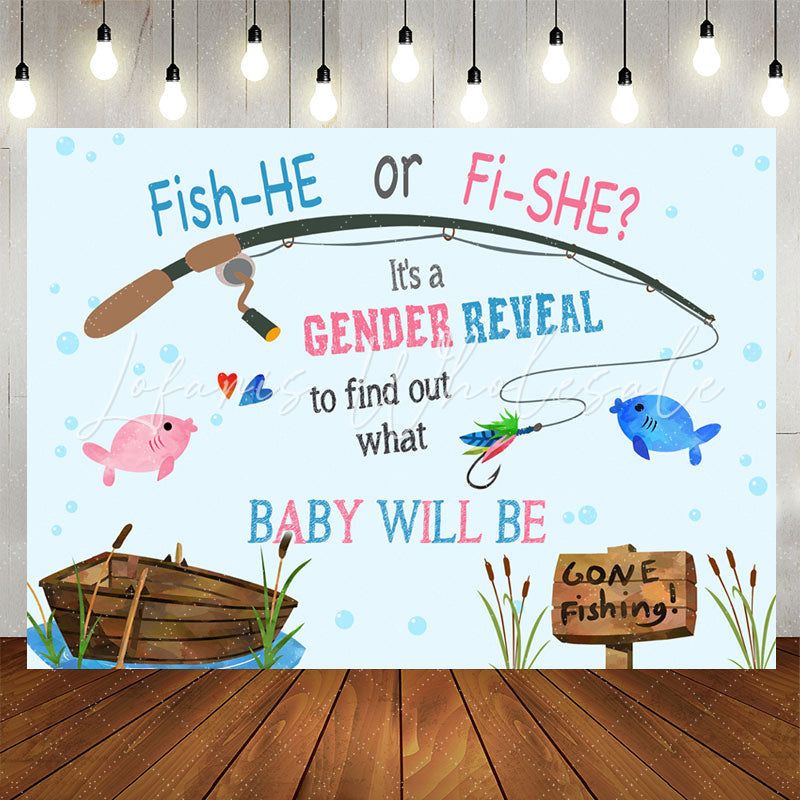 Lofaris Fish He Or She Baby Will Be Gender Reveal Backdrop