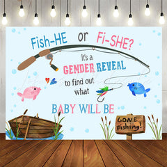 Lofaris Fish He Or She Baby Will Be Gender Reveal Backdrop