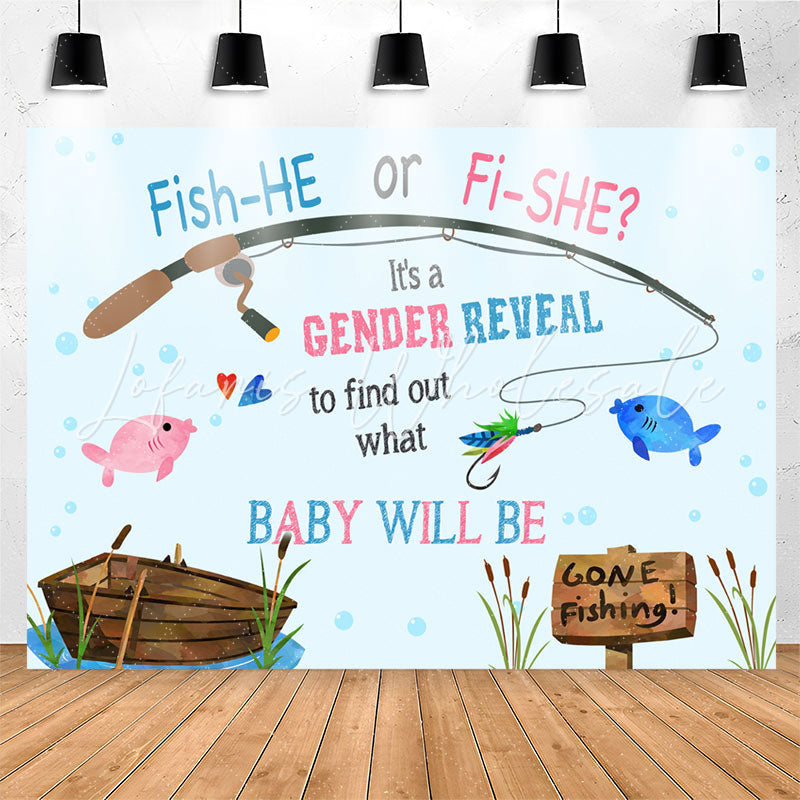 Lofaris Fish He Or She Baby Will Be Gender Reveal Backdrop