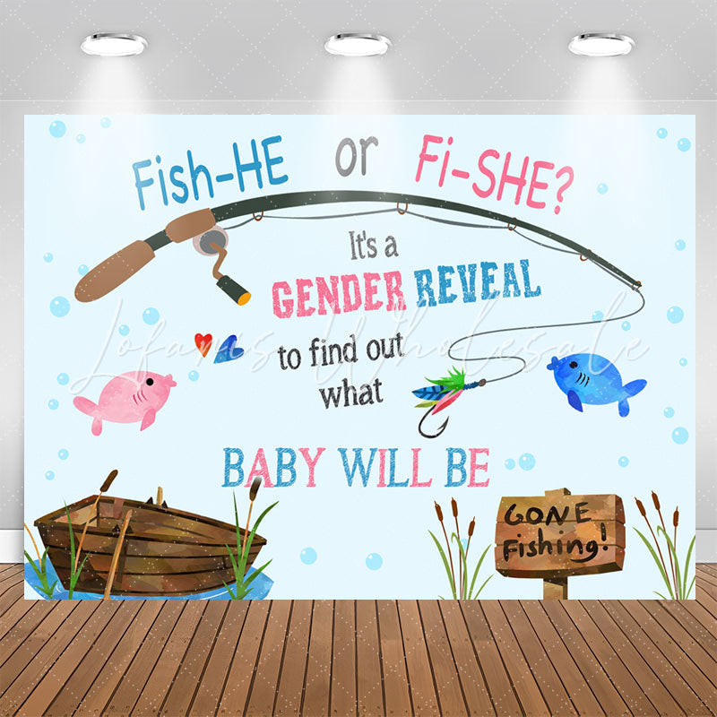 Lofaris Fish He Or She Baby Will Be Gender Reveal Backdrop