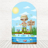 Fishing Party River Scene Arch Backdrop For Outdoor Boy Event