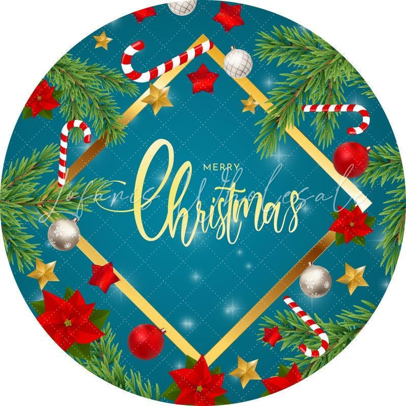 Lofaris Five Pointed Star Tree Circle Merry Chrismas Backdrop