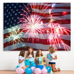Lofaris Flag Of The US Bright Happy Birthday Party Backdrop