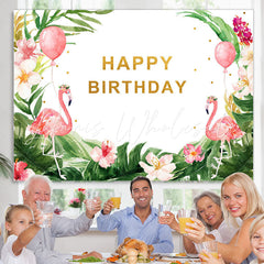 Lofaris Flamingo Birthday Hawaiian Photo Photoshoot backdrops