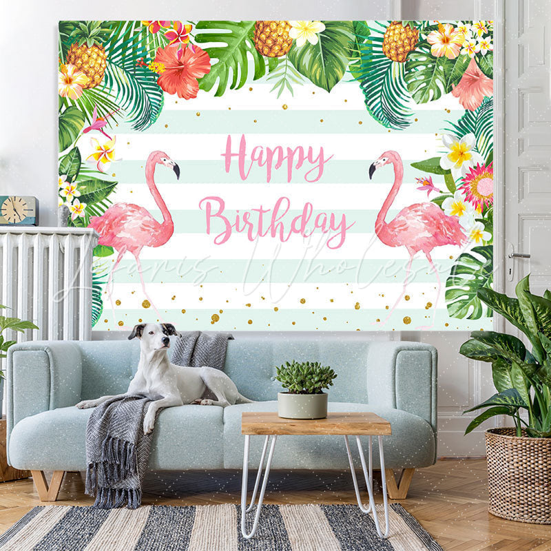 Lofaris Flamingo Photoshoot backdrop Pineapple Flower Palm