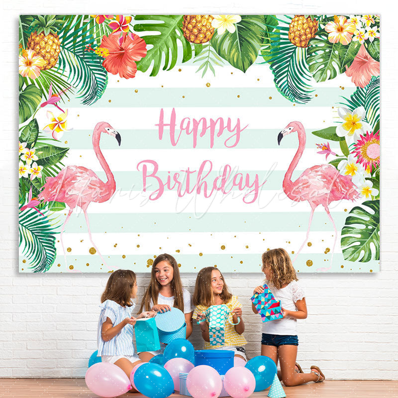 Lofaris Flamingo Photoshoot backdrop Pineapple Flower Palm