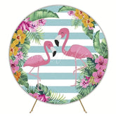 Flamingo Tropical Summer Round Backdrop For Vibrant Events