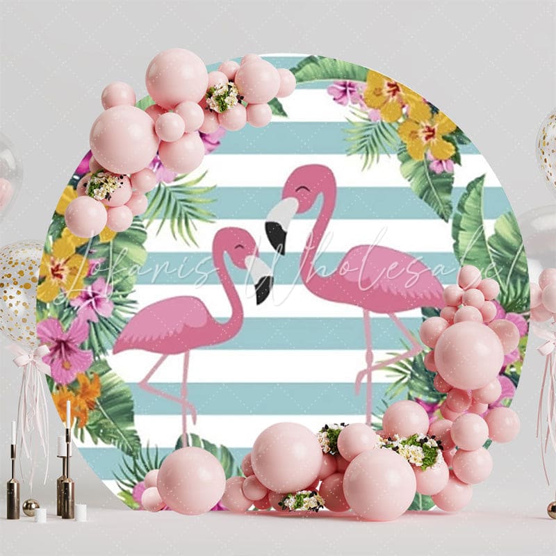 Flamingo Tropical Summer Round Backdrop For Vibrant Events