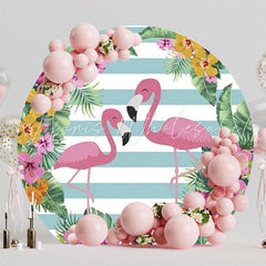 Flamingo Tropical Summer Round Backdrop For Vibrant Events