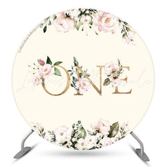 Lofaris Floral 1st Birthday Party Round Backdrop Cover