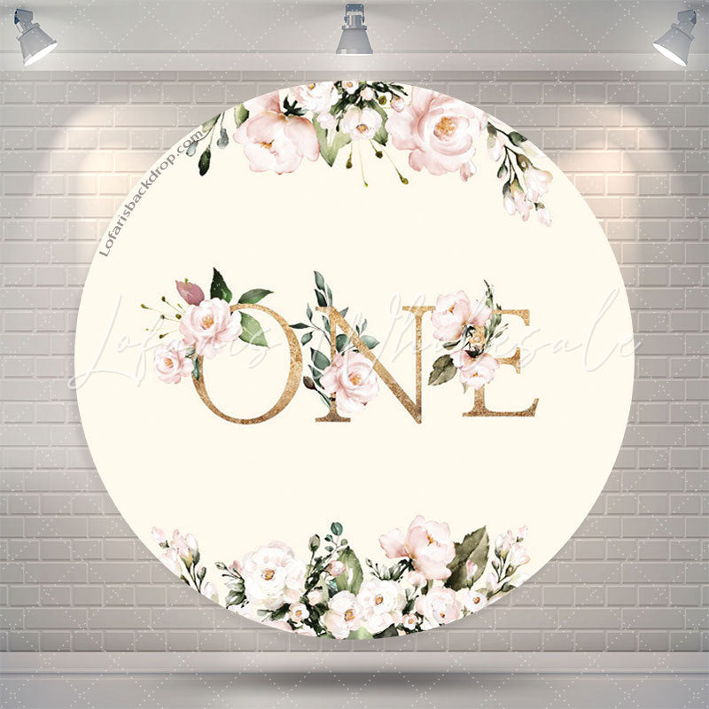 Lofaris Floral 1st Birthday Party Round Backdrop Cover