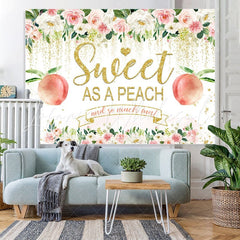 Lofaris Floral And Glitter Sweet Peach Baby Shower Backdrop
