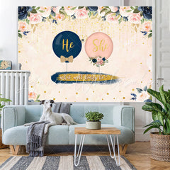 Lofaris Floral And Glitter With Balloons Baby Shower Backdrop