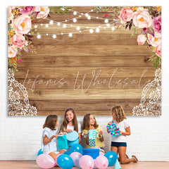 Lofaris Floral And Glitter Wooden Backdrop For Wedding Party