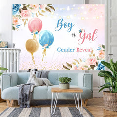 Lofaris Floral And Shiny Gender Reveal Baby Shower Backdrop