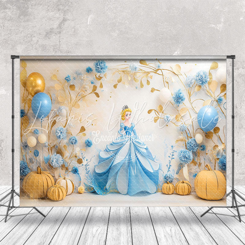 Floral Balloon Princess Cinderella Cake Smash Backdrop