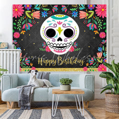 Lofaris Floral Black Photoshoot Backdrop for Birthday Party