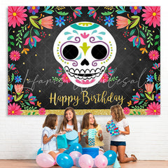 Lofaris Floral Black Photoshoot Backdrop for Birthday Party
